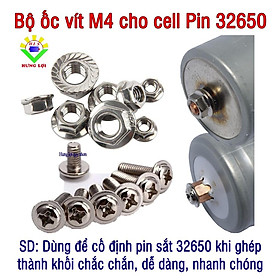 Mua Bộ ốc vít M4 cho Pin sắt LifePO4 32650 hàng cao cấp không rỉ  có chặn ren (10 cặp đôi)