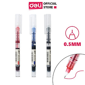 Ảnh bìa Bút bi nước khô nhanh Deli - 0.5mm - Bút viết thư pháp - Ống bút liền mực - Mực Xanh - 1 chiếc - S856