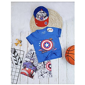 ĐỒ BỘ THUN BÉ TRAI HÌNH SIÊU NHÂN TỪ 12-42KG- tặng kèm nón- Chất cotton 4 chiều loại 1 được in thấm yên tâm giặt máy- Kiến Lửa - Xanh - 10