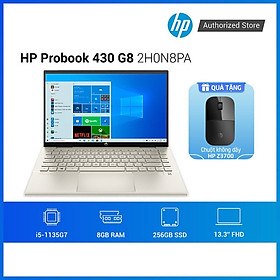 Laptop HP ProBook 430 G8 2H0N8PA i5 1135G7 | 8GB RAM | 256GB SSD | 13.3 FHD | FP | Win | Bạc - Hàng chính hãng