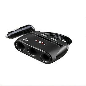 Chia tẩu sạc ô tô 3 cổng tẩu 2 cổng usb đa năng