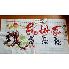 Mua Tranh thêu PHÚC LỘC THỌ (đã thêu)73x40cm