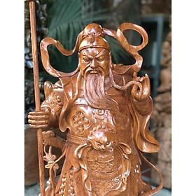 Hình ảnh Tượng quan công cầm đao trấn ải đứng trên đầu hổ phù kt cao 70×26×16cm