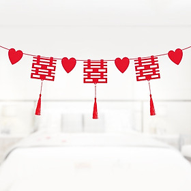 DÂY TREO TRANG TRÍ TIỆC CƯỚI HÌNH CHỮ HỶ MÀU ĐỎ 3m