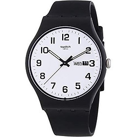 Swatch Classic Quartz Silicone Strap, Black, 20 Casual Watch (Model: SUOB705)