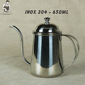 Ấm Cổ Ngỗng Quai Kép Pha Cà Phê inox 304