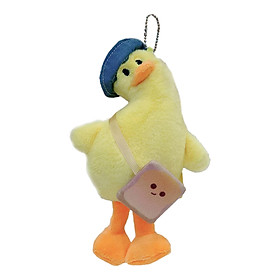 Small Animal Plush Keychain Car Key Chain Funny Adorable Head Duck Stuffed Toy Keyring Bag Pendant Duck Doll Keychain for Handbag Hoilday Gifts