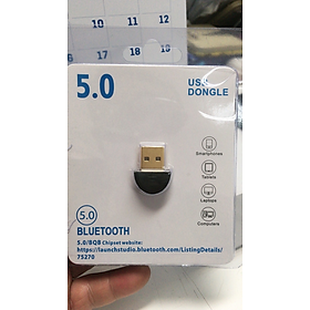 Bộ thu phát Bluetooth, thiết bị hỗ trợ thu phát nhạc không dây Nano USB 5.0 Bluetooth dành cho Laptop, Máy tính để bàn, Tivi