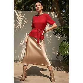 Áo Thắt Eo Peplum Tweed Đỏ Thanh Minh Top242 thời trang thiết kế Hity