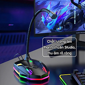 Mua Microphone Led RGB kết nối USB cho máy tính tiktok video livestream Học Online Chơi Micro - hàng nhập khẩu