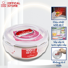 Hình ảnh Hộp thủy tinh chịu nhiệt COBA'COOK hình tròn dung tích 400ml- CBHR400