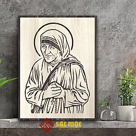 Mua Tranh gỗ công giáo TCG013: Mẹ Teresa Calcutta 20x27cm | 30x40cm | 40x55cm | 50x70 cm
