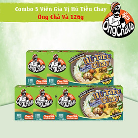 Combo 5 Hộp Viên Gia Vị Hủ Tiếu Chay Ông Chà Và 126gr (Nam Vang Vegetable Soup Cubes)