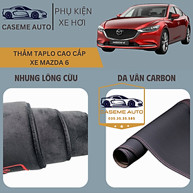 Thảm Taplo 3 Lớp Dành Cho Xe MAZDA 6, Nhung Lông Cừu Và Da Vân Carbon Cao Cấp - Hàng Chính Hãng