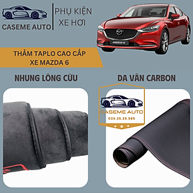 [MAZDA 6] Thảm Taplo 3 Lớp Dành Cho Xe MAZDA 6, Nhung Lông Cừu Và Da Vân Carbon Cao Cấp - Hàng Chính Hãng