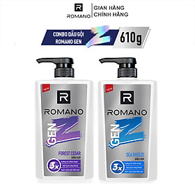 Combo 2 Dầu Gội Romano GEN Z FOREST CEDAR & SEA BREEZE 610G