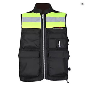 Áo Gile Bảo Hộ Phản Quang Đa Năng_Motorcycle Rider Vest - Đen