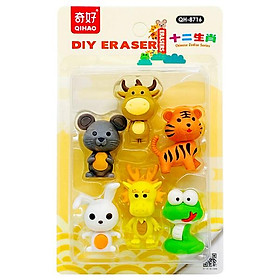 Vỉ Gôm Tẩy Chinese Zodiac Series DIY - Qihao QH8716 - Mẫu 1