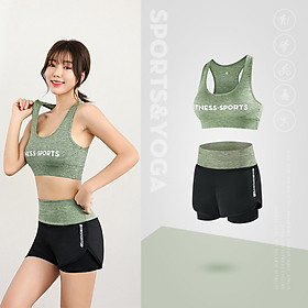 Bộ tập Gym - Set quần đùi short thể thao và áo bra Fitness