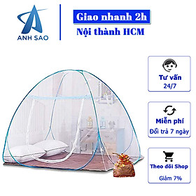 Hình ảnh Mùng Chụp Tự Bung Cao Cấp Siêu Dày - thương hiệu A - Màu Xanh Da Trời  + Tặng kèm túi thơm thảo dược