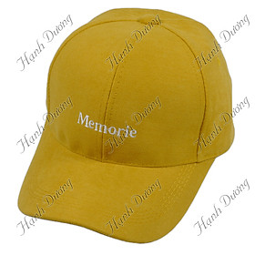 Mũ lưỡi trai nhung thêu chữ Memorie nón kết nhung phong cách UIzzang form unisex nam nữ thời trang