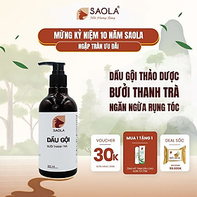 Dầu Gội Bưởi, Hương Nhu, Bạc Hà, Giảm Rụng, Kích Mọc Tóc, Giảm Gàu, Hết Ngứa, Tự Nhiên,300ml, 