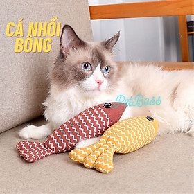 CÁ SỌC NHỒI BỒNG CÓ CATNIP- ĐỒ CHƠI CHO CHÓ, MÈO, THÚ CƯNG NHỎ