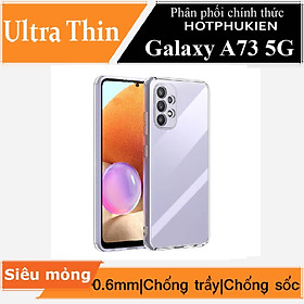 Ốp lưng silicon dẻo trong suốt mỏng 0.6mm cho Samsung Galaxy A73 5G hiệu Ultra Thin độ trong tuyệt đối chống trầy xước - Hàng nhập khẩu