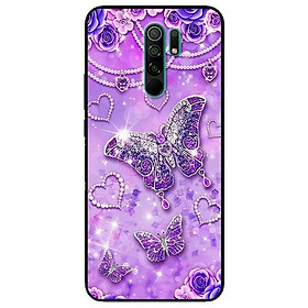 Ốp lưng dành cho Xiaomi Redmi 9 - Redmi 9A - mẫu Bướm Hoa Xanh