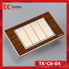 Mua Ổ Công Tắc Vân Giả Gỗ Bo Viền Vàng - Thương Hiệu Nhật Phù Hợp Với Nhà Gỗ  Nhà Ốp Gỗ Tenko C6-04