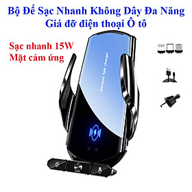 Giá đỡ điện thoại đa năng kèm Sạc nhanh không dây. Đế sạc không dây đa năng kiểu dáng sang trọng