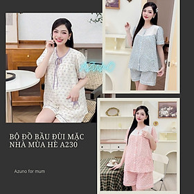 Bộ Sooc Đũi Nơ Tím Cho Mẹ Bầu. Chất đũi siêu nhẹ, mềm, thấm hút mồ hôi