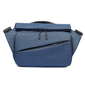 Túi đeo chéo vai có cổng sạc USB, chống thấm nước đa chức năng bằng vải chất lượng cao-Màu Xanh đậm