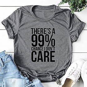 Fashion Women Slogan T-Shirt Short Sleeves O Neck Letters Print I Don’T Care Plus Size Cotton Cool Tees Casual Tops
