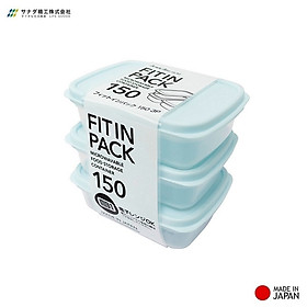 Set 03 hộp thực phẩm nắp mềm Sanada Fit in Pack 150ml - Made in Japan