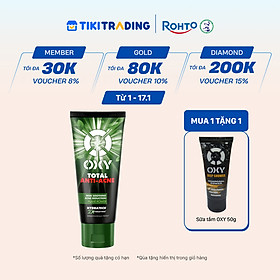 Sữa rửa mặt cho nam Oxy sạch sâu giảm mụn kiểm soát nhờn dạng kem Oxy Total Anti Acne 100g