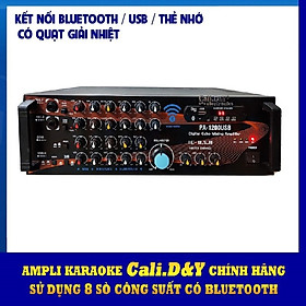 Amply Bluetooth 8 sò đại Toshiba - Ampli karaoke nghe nhạc gia đình Cali.D&Y PA-1200USB - Hàng chính hãng