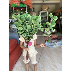 Mua Cành lá táo tai voi ( lá khuynh diệp lá táo 3D) 5 nhánh cao 90cm - Cành lá giả