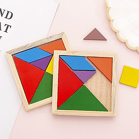 Đồ Chơi Ghép Trí Uẩn Tangram size to 15x15cm, loại dày đẹp. Đồ Chơi Giáo Dục Trí Tuệ Phát Triển Tư Duy Cho Bé