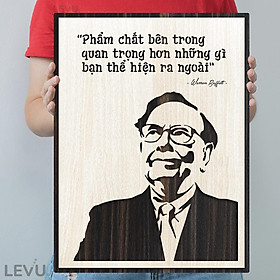 Mua Tranh Quotes lời khuyên của Warren Buffett bằng gỗ khắc chữ LEVU NT10