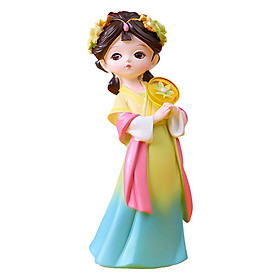 Traditional Chinese Girls Statue Sculpture Table Centerpiece Collectible Home Resin Figurines for Cabinet Entryway Living Room Party Wedding