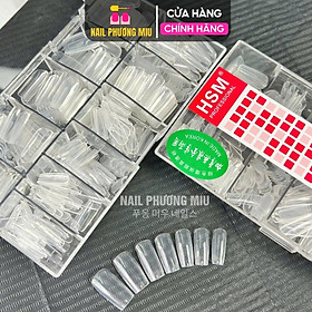 Móng Úp Tay HSM 500 Móng, Đủ Size, Nhiều Form Vuông Thang Tròn Nhọn, Nhựa Trong Đục, Làm Nail Đa Dạng Và Sáng Tạo bộ nail giả dáng bầu