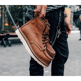 Giày cao cổ nam da bò sáp redwing moctoe boots
