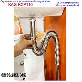 Mua Co S xả lavabo dài 70cm KAG-KXP110  ống thải co P inox mềm thoát nước nhanh chống hôi tốt