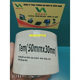 10 cuộn giấy in tem trà sữa 50x30mm (30m) - Tem decal nhiệt