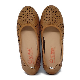 Giày nữ hoa văn Huy Hoàng da bò màu da, đen, nâu đất HT7947-48-49