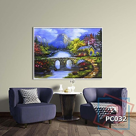 Mua Tranh canvas phong cách sơn dầu - Phong cảnh Làng quê châu Âu - PC032