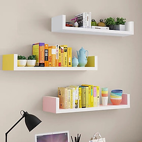 Kệ gỗ treo tường kệ trang trí chữ U gỗ MDF nhập khẩu chống ẩm phong cách tối giản hiện đại tối ưu không gian làm việc