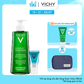 Bộ Sản Phẩm Gel Rửa Mặt Làm Sạch Sâu, Giảm Bã Nhờn Và Se Khít Lỗ Chân Lông VICHY Normaderm Phytosolution Intensive Purifying Gel