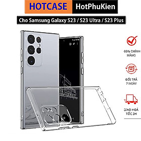 ốp lưng silicon cho Samsung Galaxy S23 Ultra / S23 Plus / S23 5G hiệu HOTCASE Ultra thin - siêu mỏng 0.6mm, thiết kế trong suốt, chống trầy xước - Hàng nhập khẩu